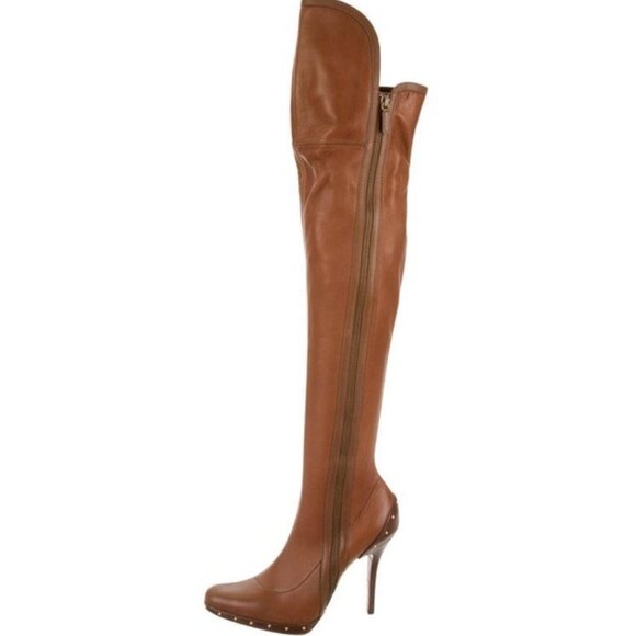 Gucci Shoes - Tom Ford Gucci F/W 2003 Runway Over The Knee Leather Boots Caramel Brown